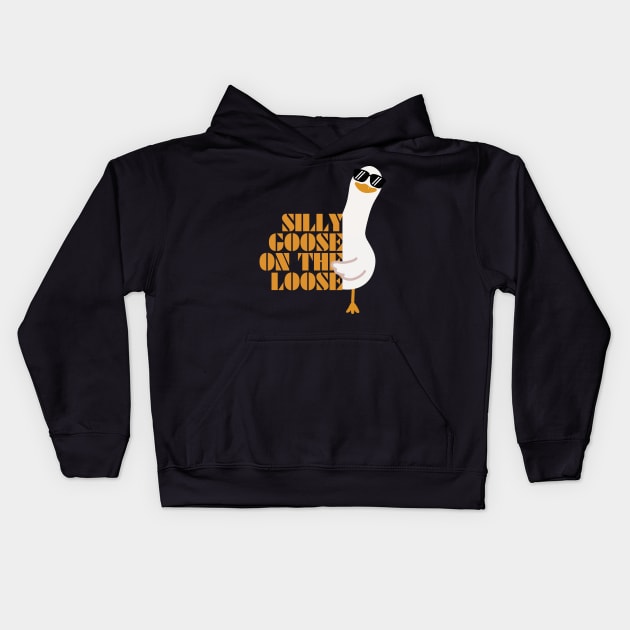 Silly Goose On The Loose Kids Hoodie by Azz4art